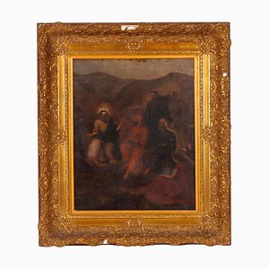 French Artist, Christ Preaching, 17th Century, Canvas Painting, Framed