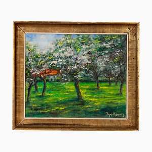 Jam Kemmis, Farmyard Blossoms, Oil Painting, Framed