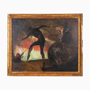 Ochs, Dancers, Large Oil Painting, Framed