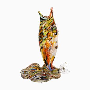 Venetian Murano Glass Sculpture Fish Vase