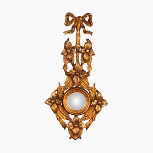 Rococo Giltwood Convex Mirror with Bow and Ribbon