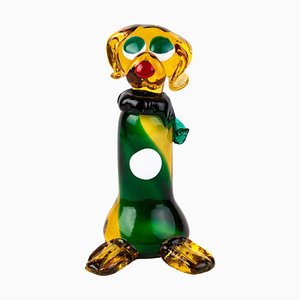 Venetian Murano Glass Sculpture of Clown Dog