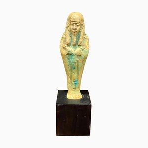 26th Dynasty Egyptian Turquoise Glazed Faience Ushabti