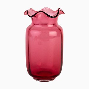 19th Century Victorian Cranberry Glass Vase