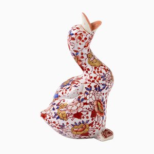 Sculpture Canard Japonaise en Porcelaine Imari