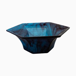 Art Deco Cloudy Blue Bowl from George Davidson