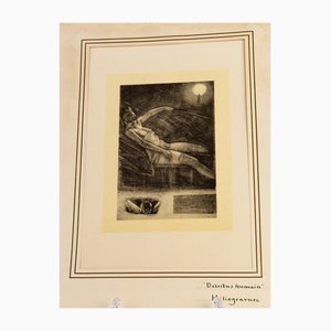 Felicien Rops, Detritos humanos, Grabado original, siglo XIX