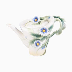 Porzellan Teekanne mit floralem Deckel von Jay für Franz