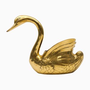 Cache-Pot Swan en Laiton, Italie, 1960s