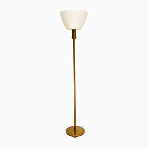 Vintage French Brass & Glass Floor Lamp, 1970s