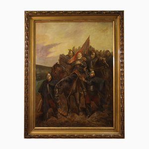 Artiste Français, Soldats et Cheval, 1880, Huile sur Toile
