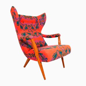 Red Wingback Armchair, 1960s