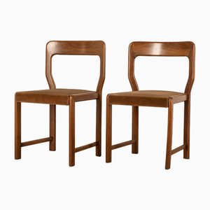Italienische Stühle aus Holz & Samt, 2er Set