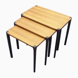 Tables Gigognes Anthroposophiques en Teck par Rex Raab pour Wilhelm Renz, 1960s, Set de 3