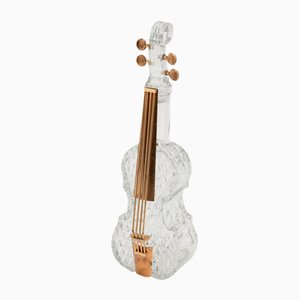 20th Century English Novelty Cut Glass Decanter in the shape of Double Bass, 1980s