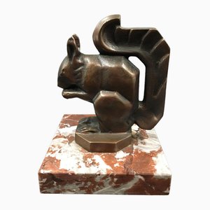 Art Deco Eichhörnchen Figur von Max Le Verrier, 1920er