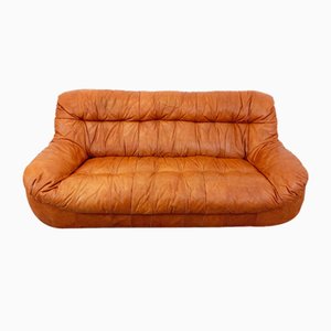 Vintage Cognac Leather Sofa, 1970s