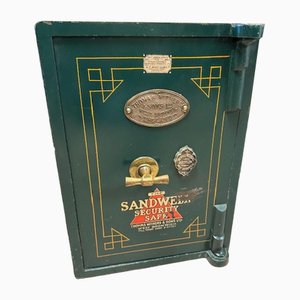 Caja fuerte antigua de hierro, década de 1890