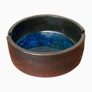 Mid-Century Brutalist German Studio Pottery Bowl by Gerhard Liebenthron, 1967