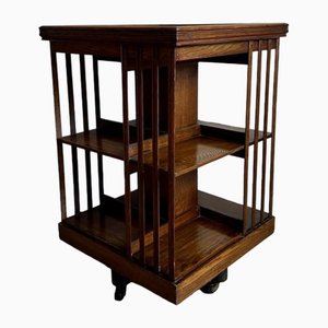 Antique Edwardian Oak Revolving Bookcase, 1900