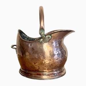 Antique Victorian Copper Helmet Coal Scuttle, 1880