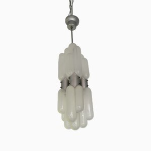 Italian Torpedo Chandelier in Metal and Murano Glass by Carlo Nason for Mazzega, 1970s