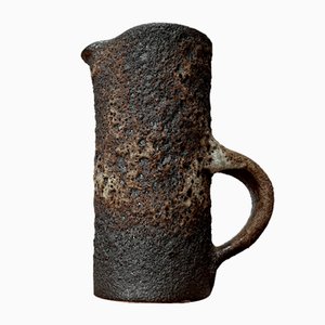 Mid-Century Brutalist West German Pottery WGP Fat Lava Carafe Vase from Jopeko, 1960s