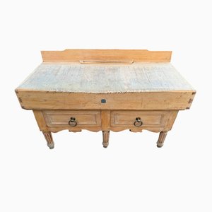 Large French Butchers Block, 1890s