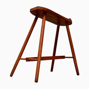 Mid-Century Wooden Shoe Shine Stand Stool, 1950s