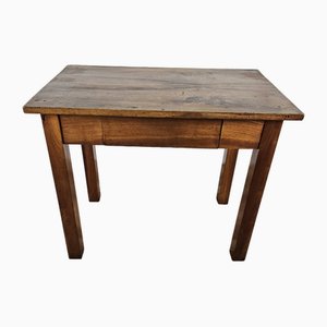 Walnut Table with Drawer, 1890s