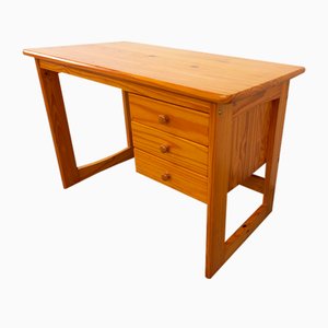 Vintage Pine Desk with Sled Feet, 1970s
