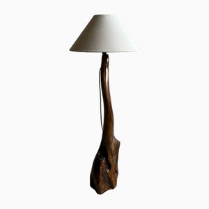 Brutalist Wooden Floor Lamp, 1960s