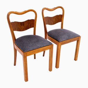 Art Deco Chairs, Poland, 1950s, Set of 2