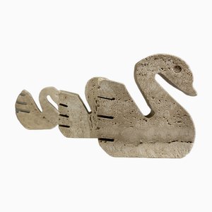 Travertine Swan Sculptures by Enzo Mari for Fratelli Mannelli, 1970s, Set of 3