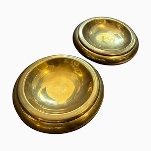 Mid-Century Modern Round Vide Poche in Brass from Paf Studio, Italy, 1970s, Set of 2