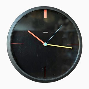 Reloj de pared minimalista de Philips, años 80