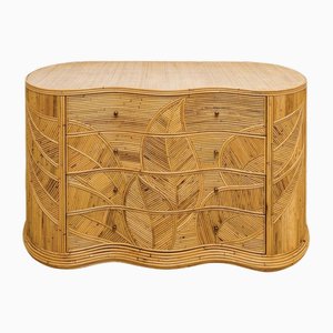 Curved Rattan Chest of Drawers