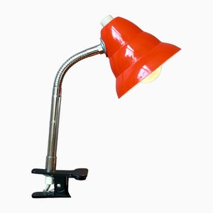 Lámpara de clip moderna en naranja, años 60