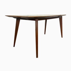 Table en Noyer avec Plateau en Verre, 1960s