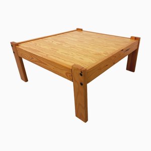 Square Coffee Table in Pine, 1970s