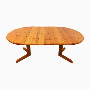 Round Extendable Pine Table, 1970s