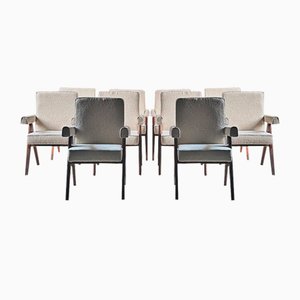 Modell PJ-010803 Committee Chairs von Pierre Jeanneret, 1950er, 10er Set