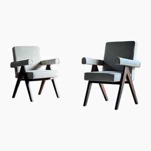 Model PJ-010803 Committee Chairs by Pierre Jeanneret, 1950s, Set of 2