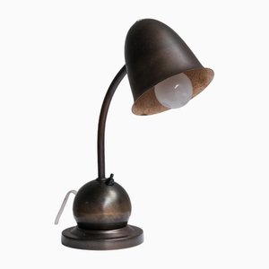 Lampe de Bureau Ajustable en Laiton par WH Gispen pour Daalderop, Pays-Bas