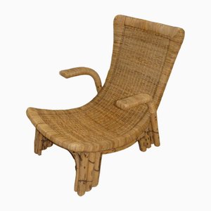 Bamboo and Rattan Lounge Chair from Arco, 1960s