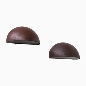 Danish Copper Patinated Wall Lights, Set of 2
