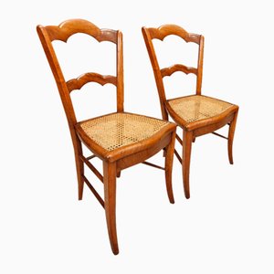 Antike Stühle aus Nussholz mit Gurtband, 1890er, 2er Set