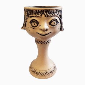 Mid-Century Terracotta Bubikopf Vase or Flower Pot from Dümler & Breiden, Germany, 1960s
