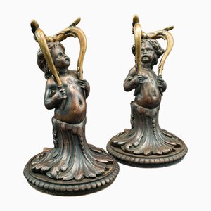 Cherubini antichi decorativi, fine XIX secolo, set di 2