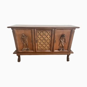 Antique Spanish Sideboard with Carving Woods, 1800s